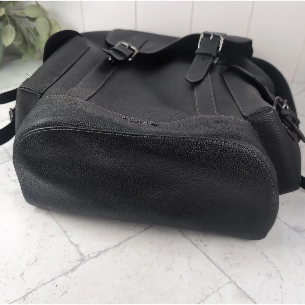 COACH Hudson Backpack Black Pebble Leather CB837560 - Excellent